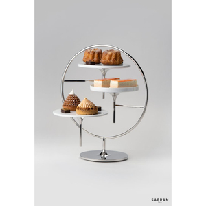 Support à gâteau Safran multi-niveaux en acier inoxydable, 3 étages, présentoir à desserts, design moderne, pour usage domestique ou hôtelier, à prix impressionnant - Product Image 1