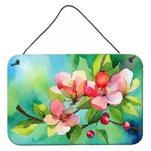 New Arkansas Apple Blossom Watercolor Wall Hanging Prints Multicolor Aluminum Metal <b>Sign</b> for Kitchen <b>Bathroom</b> Plaque Home Decor - Product Image 1