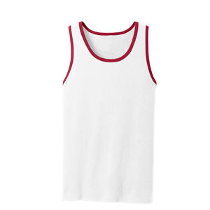 Men's <b>White</b> Sleeveless Tank Top O-Neck Solid Color Knitted Cotton Casual Wear - Product Image 5