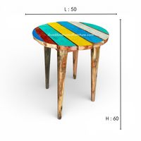 Table basse rustique artisanale en teck, design Gap, résistante aux UV, couleur naturelle, pour intérieur/extérieur, salon, villa, maison, jardin