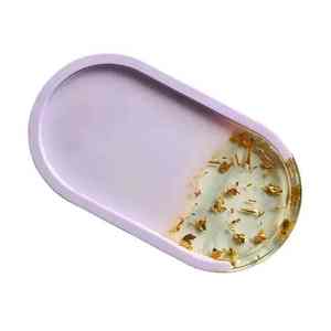 Bandeja de Servir de Resina con Asa y Juego de Posavasos, Elegante Bandeja de Servir de Resina para Hogares Modernos, Bandeja de Servir Decorativa de Resina - Product Image 4