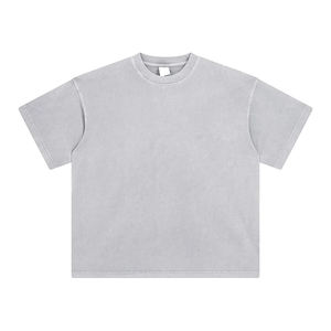 T-shirt surdimensionné en coton uni, style délavé, poids lourd 260g, impression de logo personnalisée DTG DTF, presse à chaud, pour hommes - Product Image 3