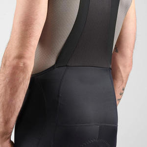 Men's Cycling Bib <b>Shorts</b> <b>Three</b> <b>Quarter</b> <b>Length</b> Fitted Seamless Spandex Nylon Black Color Compression Skin Fit Tight Bibs <b>Shorts</b> - Product Image 3