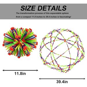 Grande balle en plastique arc-en-ciel extensible, jouet sensoriel, élasticité, conçue spécifiquement pour les garçons, balles de jeu originales - Product Image 4