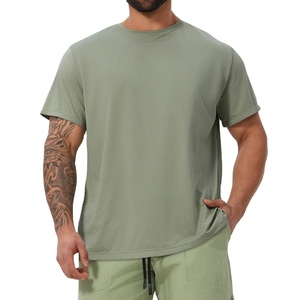 Último Modelo, Estilo 2026, Camiseta Corta Oversize de Corte Cuadrado para Hombre, Estilo Urbano, 240 g/m², Color Marrón Liso, Secado Rápido - Product Image 5