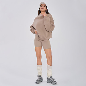 Pull molletonné oversize à col montant pour femme – Hiver, décontracté, coupe ample, streetwear, personnalisable sur le devant, doux, chaud et confortable pour le quotidien - Product Image 4