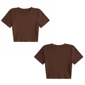เสื้อครอปท็อปผู้หญิงแบบแห้งเร็ว ผลิตจากผ้าฝ้าย 100% ออกแบบตามสั่ง ขายส่ง - Product Image 6
