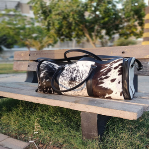 Sac de week-end vintage en cuir de vachette pleine fleur, fermeture éclair, grande capacité, léger, design unisexe - Vente en gros LHODB-0004 - Product Image 1