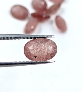 Pierre précieuse naturelle AAA en quartz fraise rouge, taille ovale facettée, 8*6 mm, 10*7 mm, 100% naturelle, pour la fabrication de bijoux - Product Image 5