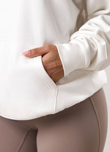 Sudadera con capucha personalizada al por mayor para mujer con logo bordado y corte oversize para marcas de streetwear estadounidenses, suministro a granel - Product Image 4