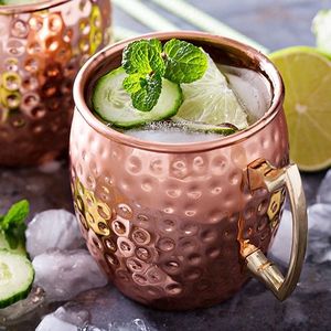 <b>Copper</b> mule serving <b>cup</b> set for elegant premium drink experiences hammered finish metal <b>cups</b> durable reusable serving mugs - Product Image 1