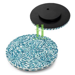 Bandeja de servicio brillante ecológica giratoria de flor azul de ratán elegante de moda 2025 personalizada para comida Vietnam - Product Image 4