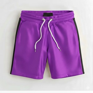 Shorts pour hommes en coton tricoté, vente en gros OEM, logo personnalisé, broderie, motif respirant, confortables, décontractés, pour l'été - Product Image 1