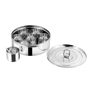 Stainless Steel Spice <b>Box</b> with Lid and Spoon with 6 Containers Lid and Spoon <b>Herb</b> Storage Set - Product Image 3