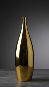 Luxury High-Gloss Gold <b>Metal</b> Flower Vase Elegant Handcrafted Slim Neck Modern Home Decor Table Centerpiece Single <b>Unit</b> Only - Product Image 6