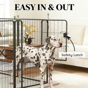 Clôture noire pour animaux de compagnie et cage pour chien pour une meilleure visibilité et accessibilité - Product Image 2