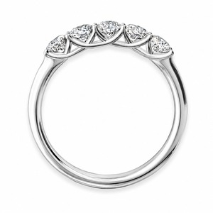 Anillo de compromiso de plata 925 para mujer con diamante de corte brillante redondo y engaste de puntas, estilo clásico - Product Image 3