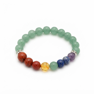 Bracelet en aventurine verte de haute qualité, perles des sept chakras, cadeau romantique, bijoux à la mode pour hommes et femmes, méditation énergétique - Product Image 5