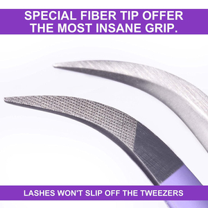 Pince à épiler à pointe en fibre pour extensions de cils volume/isolation avec pince personnalisée à 90 degrés en acier inoxydable - Product Image 2