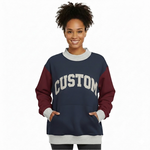 Sudadera de Forro Polar Reversible de Alta Calidad para Mujer, Estilo Oversize, con Cuello Alto, Estampado Personalizado, para Invierno, Ropa Urbana - Product Image 1