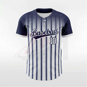 Camiseta de Béisbol Premium Personalizada para Hombre, Diseño a Rayas, Número 10, Uniforme Deportivo Transpirable con Botones para Equipos y Entrenamiento - Product Image 2