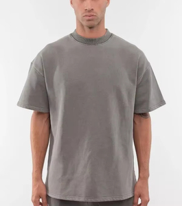 Camiseta Unisex de Cuello Redondo, Oversize, Hombros Caídos, con Logotipo Personalizado en la Parte Delantera, de Lona de Algodón Premium, Estilo Urbano - Product Image 5