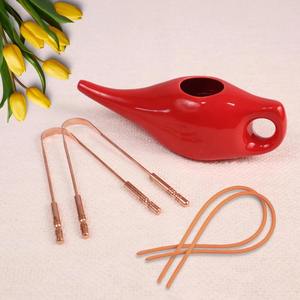 Kit de Lavado Nasal Neti Pot de Cerámica Premium con Limpiadores de Lengua de Cobre |   Set de Cuidado Nasal para Yoga y Bienestar - Product Image 5