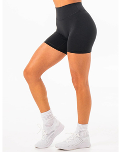 High Waist Women's Solid Gym <b>Tights</b> Hot Shorts Custom Logo Breathable Elastic Waist Skinny Fit Quick Dry Low MOQ - Product Image 5