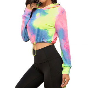 Conjunto de 2 Piezas de Sudadera con Capucha y Pantalones Deportivos para Mujer, de Alta Calidad OEM, Ropa Deportiva de Invierno, Informal, Tejida, con Corte Recortado en la Parte Delantera - Product Image 1