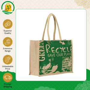 Sac de shopping en satin et jute imprimé sur mesure avec poignée, de bonne qualité, fourni directement par l'usine, à prix abordable - Product Image 3