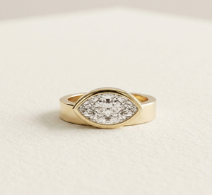 Marquise Cut Moissanite <b>Ring</b> 925 Sterling <b>Silver</b> Yellow Gold Plated Engagement <b>Solitaire</b> Promise <b>Ring</b> Minimalist Wedding <b>Ring</b> - Product Image 3