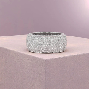 Anillo de Boda Hip Hop con Diamante Moissanite, Ajuste Cómodo, Anillo de Aniversario, Plata de Ley 925, Chapado en Rodio, Joyería de Lujo - Product Image 4