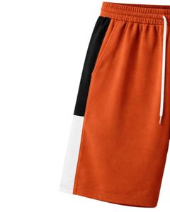 Shorts décontractés pour hommes en jersey orange mat et noir, en coton et polyester, avec cordon de serrage et taille élastique, pour la gym et le sport, fournisseur OEM - Product Image 3