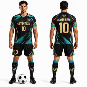 Ensemble Maillot, Short et Chaussettes de Football OEM en Polyester Respirant pour Équipes Sportives – Personnalisable par Sublimation, Broderie et Impression sur Mesure - Product Image 4