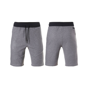Shorts en coton gris pour homme, taille mi-haute, avec cordon de serrage, style sport décontracté, en tissu tricoté respirant, en promotion - Product Image 2