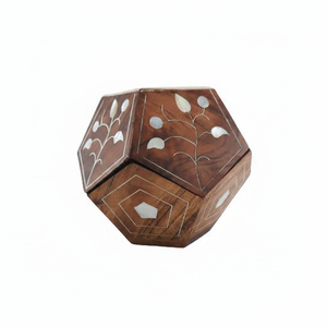 Brûleur d'encens Bakhoor tendance fait main en bois avec incrustation de nacre, écologique et élégant, idéal pour le Ramadan et l'Aïd - Product Image 1