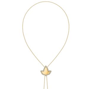 Collier Bolo Lariat en or avec pendentif en forme d'oiseau, longue chaîne à double goutte, extrémités de perles multicolores, bijoux élégants pour femmes - Product Image 4