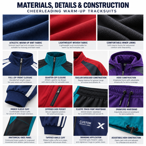 Survêtements de cheerleading personnalisés X Sports City pour adultes, en polyester, avec veste zippée et pantalon bicolores, uniforme - Product Image 4