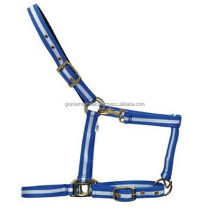 Diseño personalizado de doble tono Multocour Nylon Horse Halter impermeable completamente ajustable Halter caballo con cuerda de plomo a juego - Product Image 1