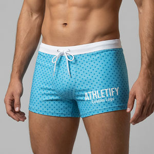 กางเกงว่ายน้ำชายแบบสั่งทำพิเศษ กางเกงชายหาดแห้งเร็ว ระบายอากาศได้ดี + พิมพ์โลโก้ส่วนตัว ใส่สบาย ทนทาน ชุดว่ายน้ำฤดูร้อน - Product Image 1