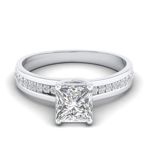 Anillos REYES de Plata de Ley 925 con Certificado GRA, Corte Princesa, Moissanita de 1.40 Quilates, Oro Blanco de 18K Original, Joyería Fina para Mujer - Product Image 1