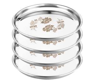 Plato de acero inoxidable con compartimentos 5 en 1, plato Bhojan Thali, juego de 6 platos de acero para cenar. - Product Image 3