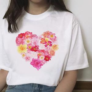 T-shirt décontracté d'été en maille aérée à imprimé rose pour femme – Haut en coton léger et respirant à manches courtes, coupe ajustée et style rétro pour le quotidien - Product Image 1