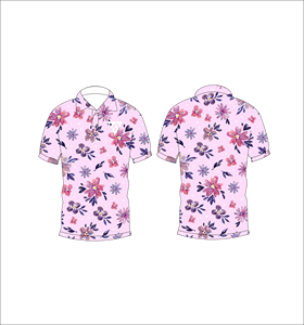 Camiseta Polo Floral Rosa Claro Personalizada, Manga Corta, Transpirable, Uniforme de Golf Informal para Hombre - Product Image 6
