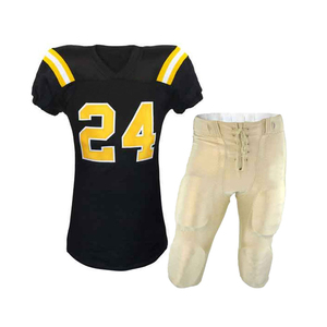 Uniforme de football américain professionnel pour hommes, séchage rapide, confortable, manches courtes, tenue d'équipe avec techniques d'impression - Product Image 1