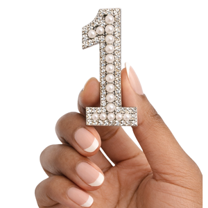 Broche de Aleación de Metal Precioso de Alta Calidad con Perlas de Agua Dulce Número 9, Pin Elegante con Número y Diamantes de Imitación para Mujer, Joyería de Moda - Product Image 4