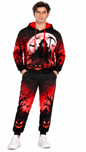 Conjunto Deportivo de Halloween para Hombre, Sudadera con Capucha de Forro Polar, Pantalones Deportivos, Ropa Deportiva de Invierno Estampada, Ropa Casual de Calle, Conjunto de Entrenamiento - Product Image 6