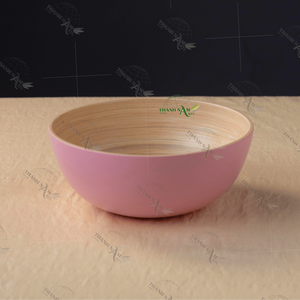 Custom Large Salad <b>Bowl</b> Quality Durable Vietnamese Handicraft Spun Bamboo Dinnerware Set Disposable Kitchen <b>Picnic</b> Food Serving - Product Image 3