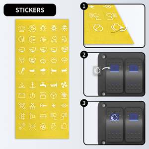 7 Gang Rocker <b>Switch</b> Panel With 5V 4.2A Dual <b>USB</b> Charger Blue LED For Trucks - Product Image 1