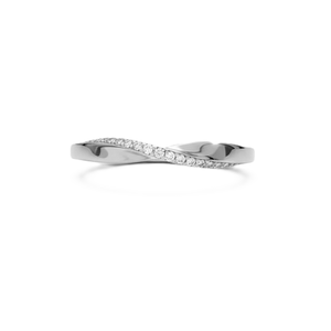 Anillo de Diamantes Redondos Creados en Laboratorio, Oro Sólido de 9K, 10K, 14K, 18K, Banda de Diamantes Minimalista Trenzada, Banda Infinita de Aniversario, Banda Pavé - Product Image 3